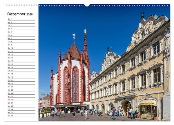 Produktbild: W&Uuml;RZBURG Historisches Stadtherz (hochwertiger Premium Wandkalender 2026 DIN A2 quer), Kunstdruck in Hochglanz