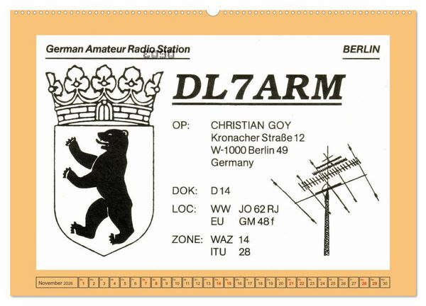 Produktbild: Amateurfunk in West-Berlin (hochwertiger Premium Wandkalender 2026 DIN A2 quer), Kunstdruck in Hochglanz