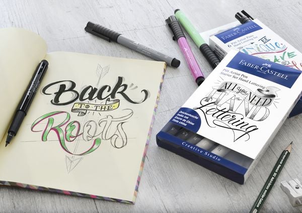 Produktbild: Faber-Castell Tuschestifte Pitt Artist Pens Hand Lettering, Gr&uuml;nt&ouml;ne, 6er Etui