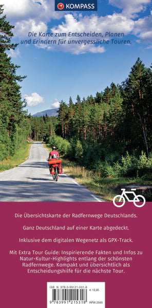 Produktbild: KOMPASS Radfernwegekarte Radfernwege Deutschland 1:550.000