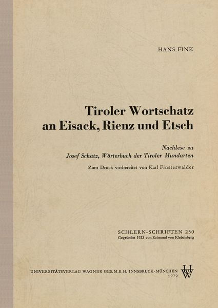 Produktbild: Tiroler Wortschatz an Eisack, Rienz und Etsch