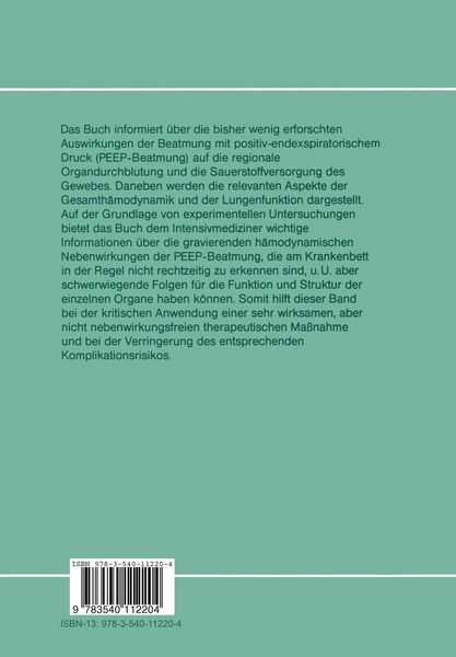 Produktbild: Organdurchblutung und Sauerstoffversorgung bei PEEP