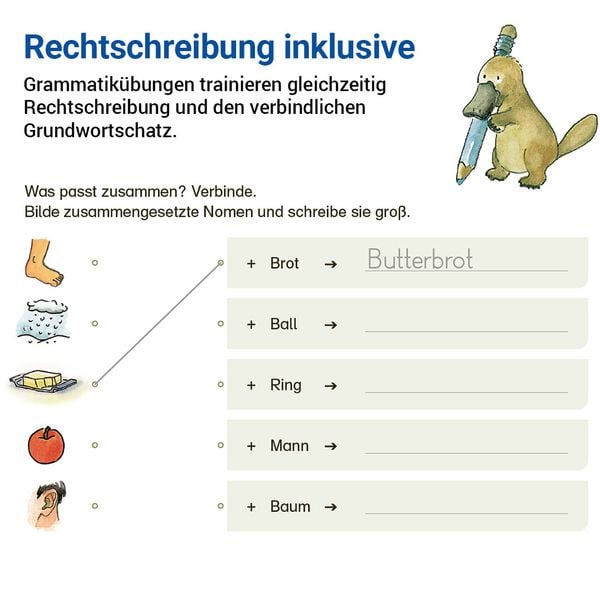 Produktbild: Grammatik mit Rico Schnabel, Klasse 4 - silbierte Ausgabe