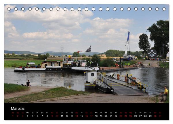 Produktbild: Schiffe auf der Oberweser (Tischkalender 2026 DIN A5 quer), CALVENDO Monatskalender