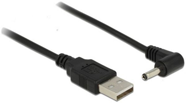 Produktbild: Delock USB-Stromkabel USB-A Stecker, DC Stecker 3,5mm 1.50m Schwarz 83577