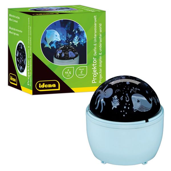 Idena LED Projektor Delfin Unterwasserwelt 11,5x11,5x13cm