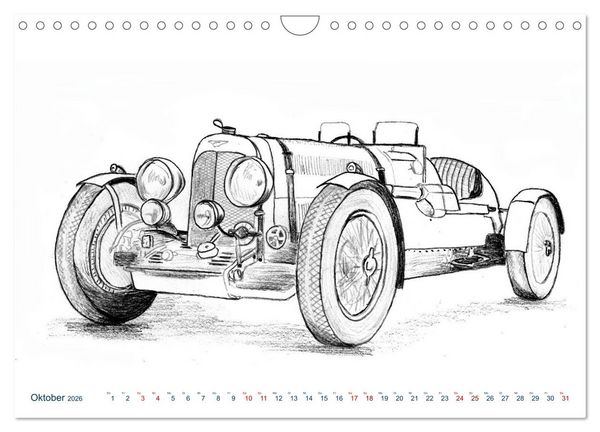 Produktbild: Vintage Sports Cars (Wandkalender 2026 DIN A4 quer), CALVENDO Monatskalender