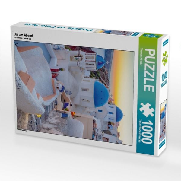 CALVENDO Puzzle Oia am Abend 1000 Teile Puzzle hoch | 1000 Teile Lege-Größe 64 × 48 cm Foto-Puzzle für glückliche Stunden