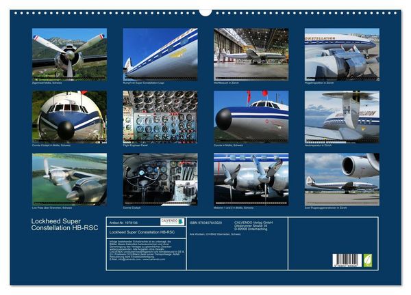 Produktbild: Lockheed Super Constellation HB-RSC (Wandkalender 2026 DIN A2 quer), CALVENDO Monatskalender