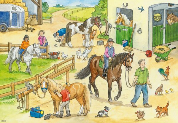 Produktbild: Puzzle Ravensburger Auf dem Pferdehof 2 X 24 Teile