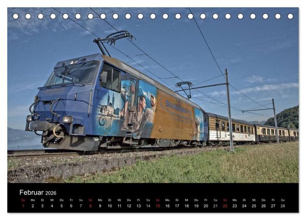 Produktbild: Schweizer Eisenbahn (Tischkalender 2026 DIN A5 quer), CALVENDO Monatskalender
