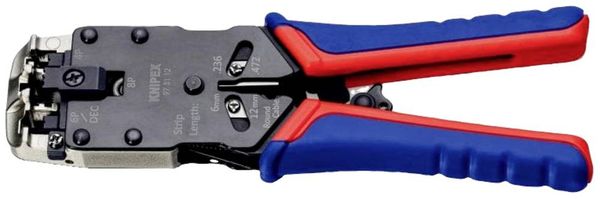 Produktbild: Knipex 97 51 12 97 51 12 D1 Crimpzange Modularstecker (Westernstecker) RJ10, RJ11, RJ12, RJ45