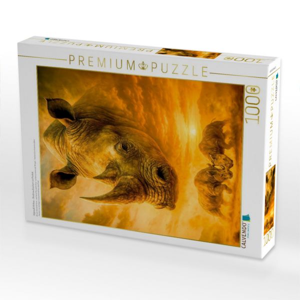 Produktbild: CALVENDO Puzzle Urgewalt Afrikas - Breitmaulnashorn im Portr&auml;t | 1000 Teile Lege-Gr&ouml;&szlig;e 64x48cm Foto-Puzzle f&uuml;r gl&uuml;ckliche Stunden