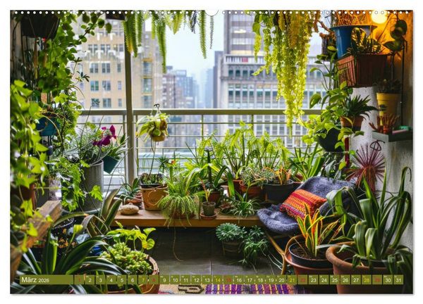 Produktbild: Urban Jungle - wohnen mit Pflanzen (Wandkalender 2026 DIN A2 quer), CALVENDO Monatskalender