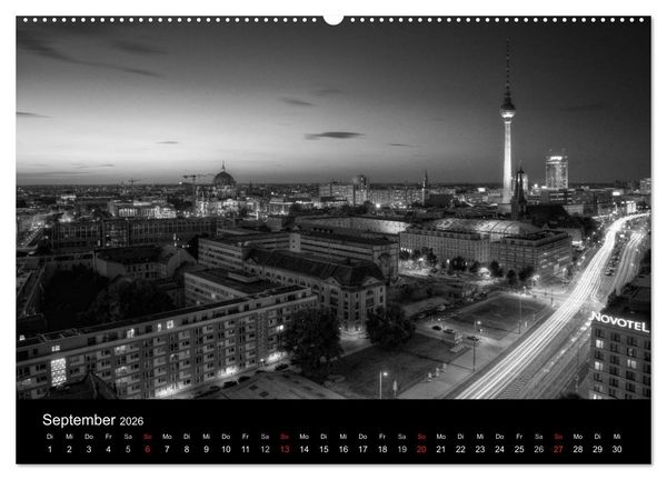 Produktbild: Berlin Monochrome (hochwertiger Premium Wandkalender 2026 DIN A2 quer), Kunstdruck in Hochglanz