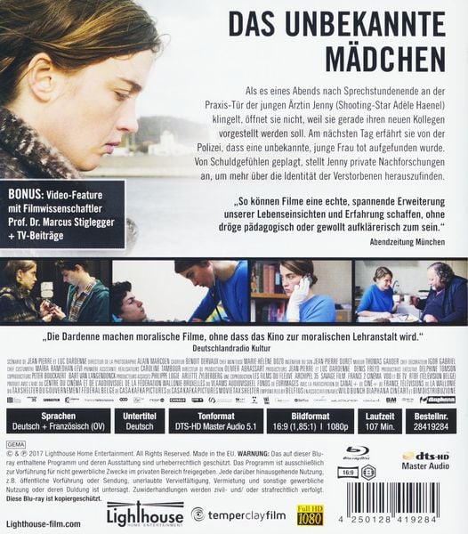 Produktbild: Das unbekannte M&auml;dchen