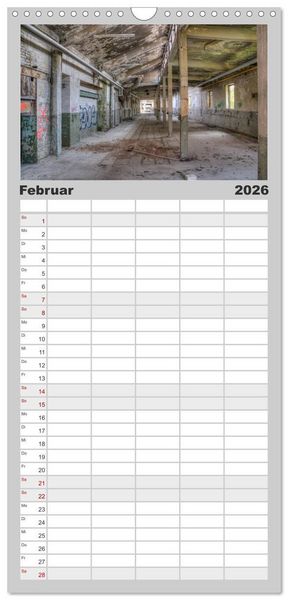 Produktbild: Familienplaner 2026 - Lost Places in Deutschland mit 5 Spalten (Wandkalender, 21 x 45 cm) CALVENDO