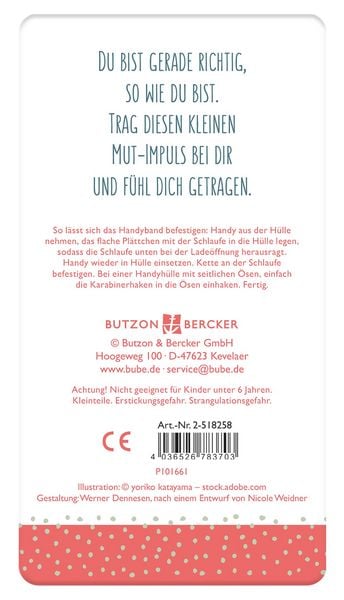 Produktbild: Kurzes Handyband - Du bist wertvoll, so wie du bist