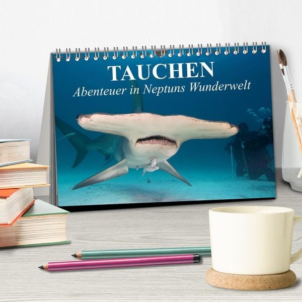 Produktbild: Tauchen - Abenteuer in Neptuns Wunderwelt (Tischkalender 2026 DIN A5 quer), CALVENDO Monatskalender