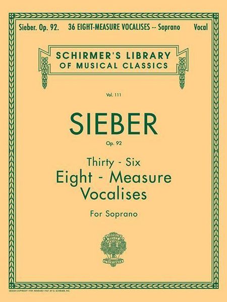 Produktbild: 36 Eight-Measure Vocalises, Op. 92