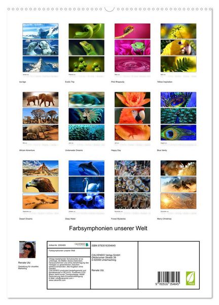 Produktbild: Farbsymphonien unserer Welt (Wandkalender 2026 DIN A2 hoch), CALVENDO Monatskalender