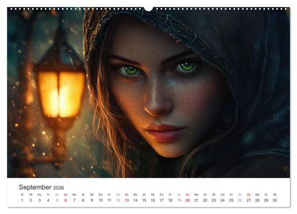 Produktbild: Von Elfen, Drachen und Zauberern - Ein Blick in fantastische Welten (hochwertiger Premium Wandkalender 2026 DIN A2 quer), Kunstdruck in Hochglanz