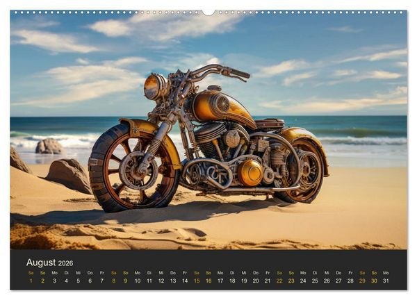 Produktbild: Steampunk Motorr&auml;der (Wandkalender 2026 DIN A2 quer), CALVENDO Monatskalender