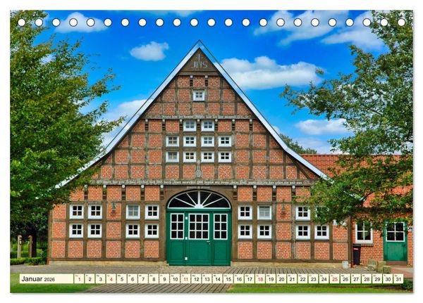 Produktbild: Baukunst Fachwerk (Tischkalender 2026 DIN A5 quer), CALVENDO Monatskalender