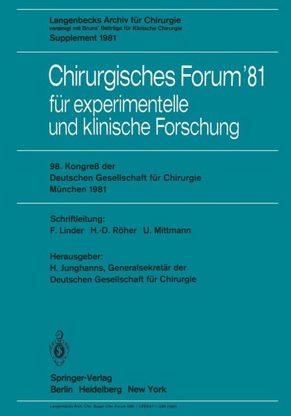 Produktbild: Chirurgisches Forum '81 f&uuml;r experimentelle und klinische Forschung