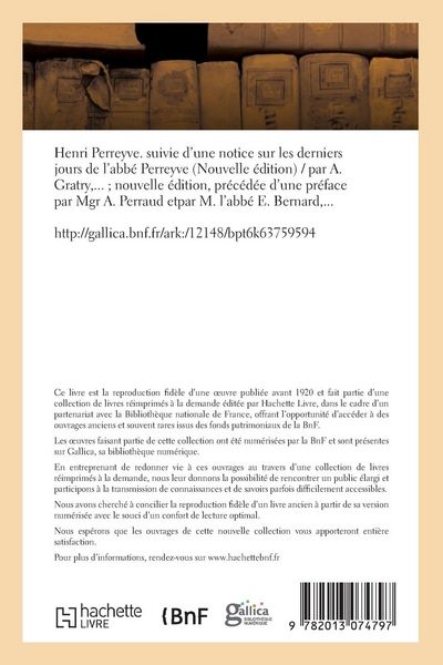 Produktbild: Henri Perreyve suivie d'une notice sur les derniers jours de l'abb&eacute; Perreyve. Nouvelle &eacute;dition