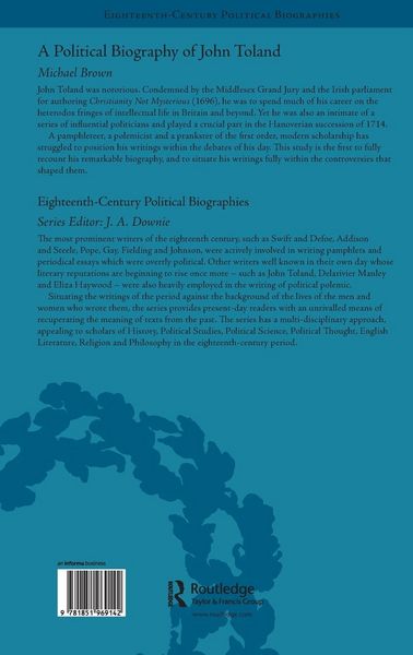 Produktbild: A Political Biography of John Toland