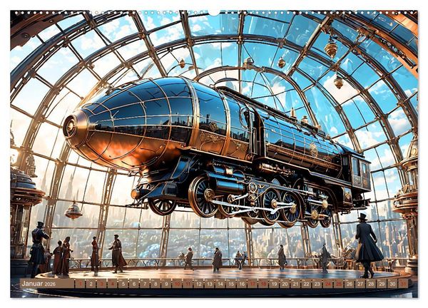 Produktbild: Steampunk Flugmaschinen (Wandkalender 2026 DIN A2 quer), CALVENDO Monatskalender