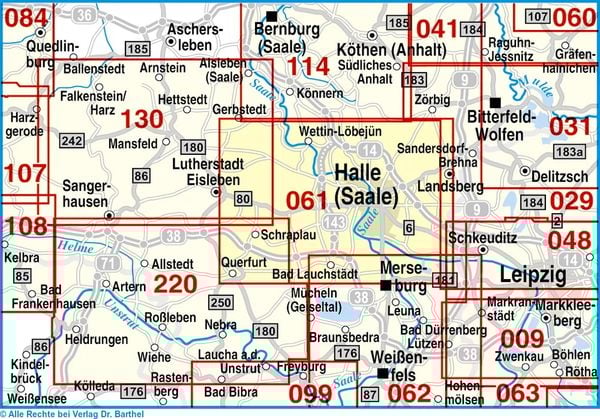 Produktbild: Radwander- und Wanderkarte Halle (Saale) und Umgebung 1 : 50 000