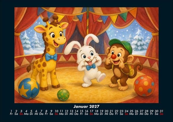 Produktbild: Nala, Bouncy & Milo in der Zirkuswelt 2027 Fotokalender DIN A4