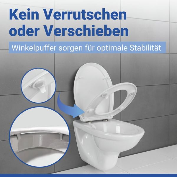 Produktbild: WC Sitz Mod. Gubbio Wei&szlig;, stabiler Toilettensitz mit Absenkautomatik