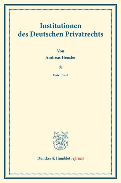 Produktbild: Institutionen des Deutschen Privatrechts.