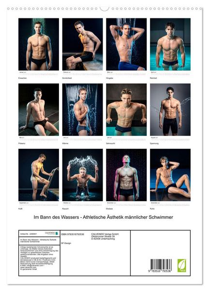 Produktbild: Im Bann des Wassers - Athletische &Auml;sthetik m&auml;nnlicher Schwimmer (hochwertiger Premium Wandkalender 2027 DIN A2 hoch), Kunstdruck in Hochglanz