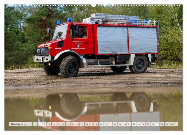 Produktbild: Die 4 UNIMOGS der Feuerwehr Schwanewede (Wandkalender 2026 DIN A2 quer), CALVENDO Monatskalender