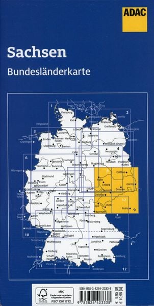 Produktbild: ADAC Bundesl&auml;nderKarte Deutschland Blatt 9 Sachsen 1:250 000