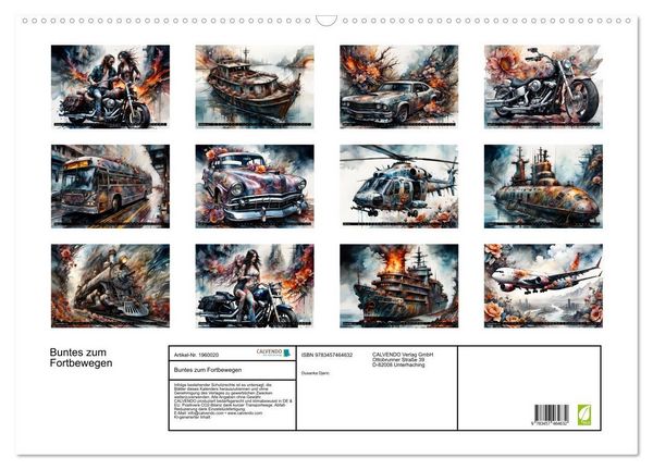 Produktbild: Buntes zum Fortbewegen (Wandkalender 2026 DIN A2 quer), CALVENDO Monatskalender