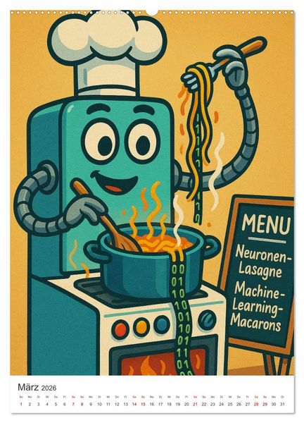 Produktbild: Robo-Champs: Witz trifft auf Chip (hochwertiger Premium Wandkalender 2026 DIN A2 hoch), Kunstdruck in Hochglanz
