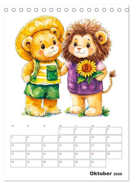 Produktbild: Mein tierischer Planer - Spa&szlig;iger Notiz-Kalender f&uuml;r Kinder (Tischkalender 2026 DIN A5 hoch), CALVENDO Monatskalender