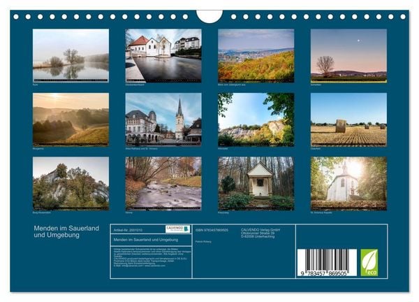 Produktbild: Menden im Sauerland und Umgebung (Wandkalender 2026 DIN A4 quer), CALVENDO Monatskalender