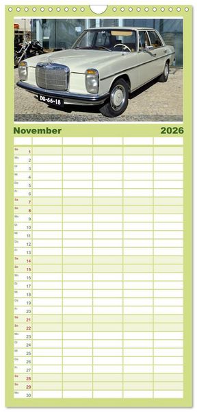 Produktbild: Familienplaner 2026 - Automobile Tr&auml;ume der 70er mit 5 Spalten (Wandkalender, 21 x 45 cm) CALVENDO
