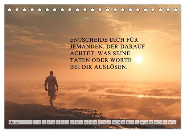 Produktbild: Weisheit und Motivation - Inspiration voller Sinn und St&auml;rke (Tischkalender 2027 DIN A5 quer), CALVENDO Monatskalender