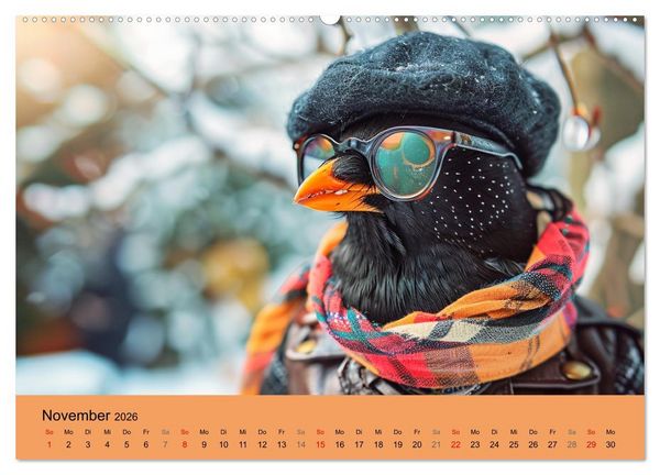 Produktbild: Niedliche V&ouml;gel! Trendige Schnabelstars erobern die Modewelt (hochwertiger Premium Wandkalender 2026 DIN A2 quer), Kunstdruck in Hochglanz