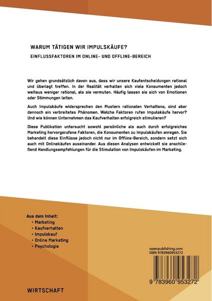 Produktbild: Warum t&auml;tigen wir Impulsk&auml;ufe? Einflussfaktoren im Online- und Offline-Bereich