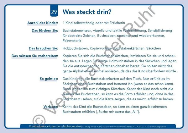 Produktbild: Vorschulideen auf dem Lern-Tablett serviert