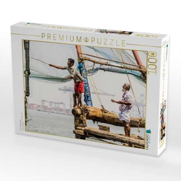 Produktbild: CALVENDO Puzzle Kochi - Netzfischer | 1000 Teile Lege-Gr&ouml;&szlig;e 64x48cm Foto-Puzzle f&uuml;r gl&uuml;ckliche Stunden