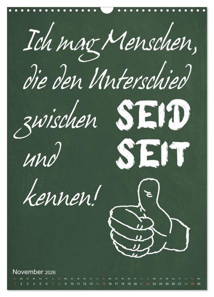 Produktbild: Coole Lehrerspr&uuml;che (Wandkalender 2026 DIN A3 hoch), CALVENDO Monatskalender